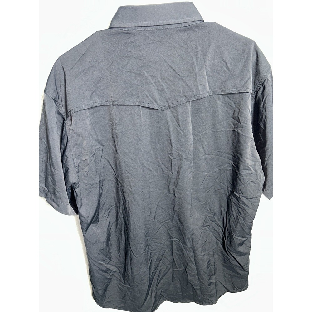 Poncho Shirt Mens Medium Regular Fit Pearl Snap Black - Picture 7 of 8